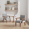 Fabric Accent Arm Chair Set of 2 with Round Wood Side Table, Contemporary Chairs for Living Room, Bedroom, or Office - 4 of 4