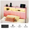Greenstell Upholstered Headboard for Bed Frame,  with Charging Station & LED Light, Height Adjustable, Gray - 3 of 4