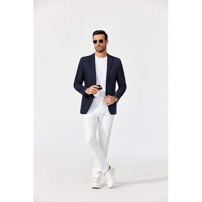 COOFANDY Men's Blazer Casual Sport Coats Two Buttons Lightweight Suit Jacket Black M — фото 3