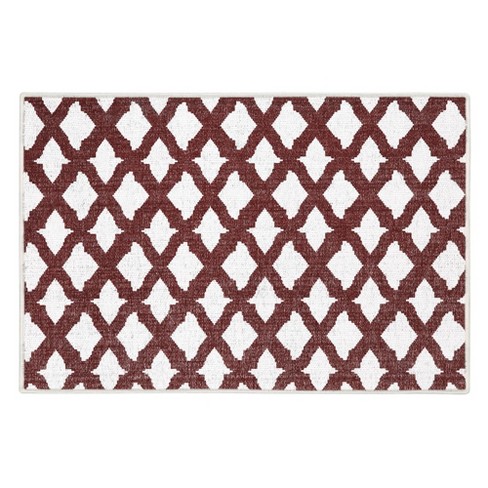 Sussexhome Flower Collection Cotton Heavy Duty Low Pile Area Rug