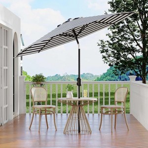 9 FT Patio Umbrella, Table Umbrella Outdoor Patio with Crank Lift & Push Button Tilt, 8 Sturdy Ribs for Yard, Deck, Pool - 1 of 4