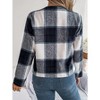 Coolmee Women Flannels Cropped Shacket Jacket Fashion Plaid Open Front Blazer Fall Coat Tops - 2 of 4