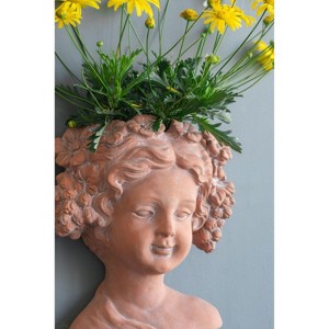 Okak Greek Style Cement Bust Wall Planter Classic Sculptural Flower Pot for Indoor / Outdoor Garden Decor,6 Different Sizes - 1 of 4