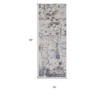 HomeRoots 8' Ivory Gray and Blue Abstract Power Loom Worn Faded Runner Rug - 3 of 3