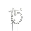 O'Creme Rhinestone Silver-Colored Number-15 Cake Topper 4 Inch - 2 of 2