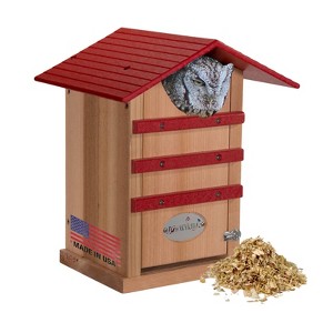 JCS Wildlife Cedar Screech Owl Nest Box with Poly Lumber Roof - 1 of 4