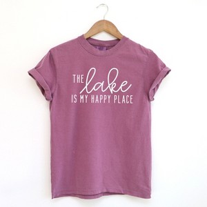 Simply Sage Market Women's The Lake Is My Happy Place Short Sleeve Graphic Tee - 1 of 3
