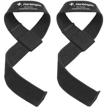 Harbinger Padded Cotton Weightlifting Support Straps Black, 21.5