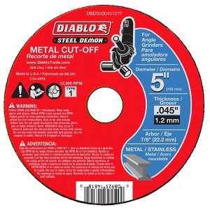 Diablo DBDS50045101F 5" Type 1 Steel Demon™ Metal Cut-Off Disc - 1 of 3