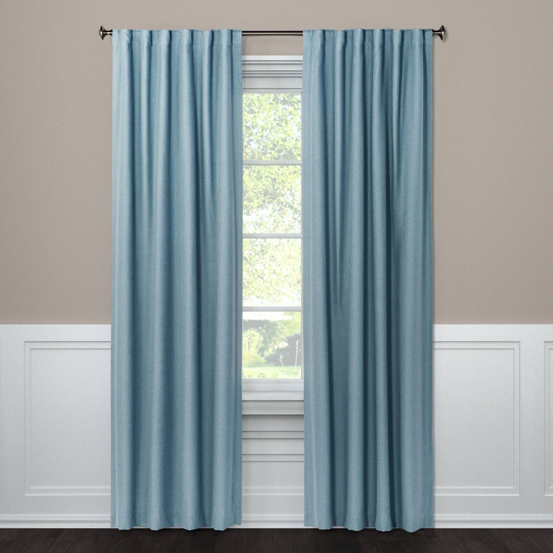 50"x84" Blackout Aruba Window Curtain Panel Blue - Threshold™: Recycled Polyester, Traditional Style, OEKO-TEX Certified