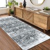 Acekool Vintage Washable Runner - 2x6 Non-Slip Rug in Soft Grey - 2 of 4
