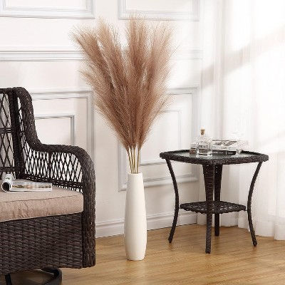 4 PCs Faux Pampas Grass Decor, 44 Inch Tall Fluffy Artificial Fake Flower Boho Decor, Bulrush Grass for Vase Filler, Farmhouse Home Wedding Decor