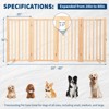 Wooden Freestanding Dog Gate,  Collapsible Pet Gate with Support Feet, Indoor Dog Fence  for The House,Doorways, Stairs，Expandable Pet Fence - 2 of 4