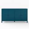Heynemo Sideboard Buffet, 60'' Mid Century Modern Sideboard Buffet with 4 Doors and Adjustable Shelves, Sideboard Buffet for Entryway, Turquoise Blue - 2 of 4