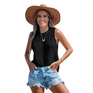 Women's Breezy Open Knit Tank Cover-Up for Beach Days - Cupshe - 1 of 4