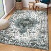 Washable Vintage Medallion Throw Rug, Low Pile Non-Slip Non-Shedding Soft Carpet for Living Room Dining Room Home Office - 3 of 4