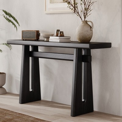 Modern Farmhouse Console Table with Geometric Silhouette, 59"W Entryway Hallway Table for Living Room or Foyer - Cuddlewood
