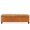 50'' Velvety Upholstered Storage Benches,Shoe Changing Bench,Footstool Ottoman Furniture,Entryway Benches,Benches With Storage-Cuddlewood - 2 of 4