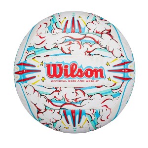 Wilson Graffiti Peace Volleyball - White/Blue - 1 of 4