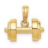 Black Bow Jewelry 14k Yellow Gold 3D Dumbbell Pendant - 4 of 4