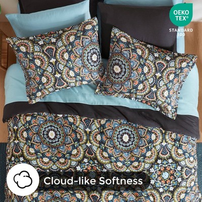 Regency Heights 9Pcs Boho Style BIAB Comforter Set, Cloud-like Ultra Soft Touch Bedding, Lightweight Bed Set with Matching Shams, Black, Queen — фото 5