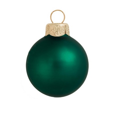 Northlight 2ct Matte Emerald Green Glass Christmas Ball Ornaments 6" (150mm)