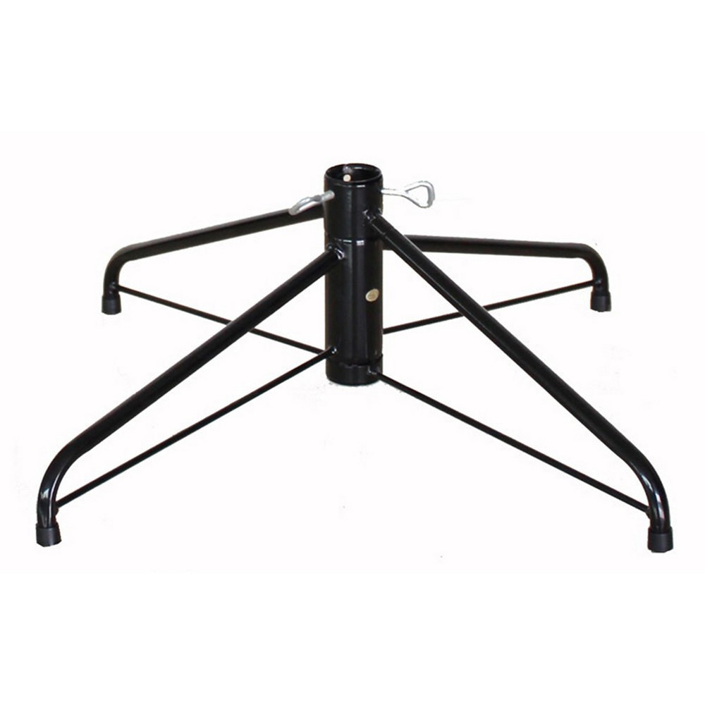 Stationary Slim Metal Artificial Christmas Tree Stand Black - Puleo