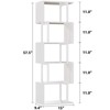 Aoibox White Geometric S-Shaped 6 Tier Bookshelf Modern Metal and Wood Freestanding Display Storage Shelf Room Divider - 3 of 4