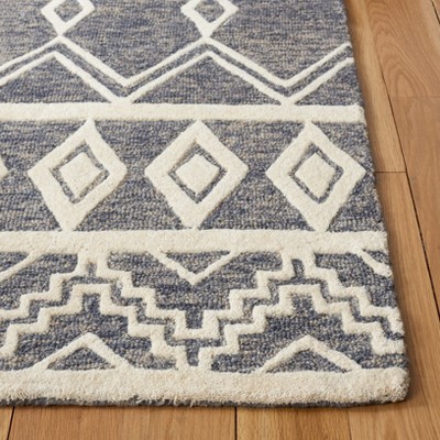 Ivory Elegance Abstract Wool 6' Square Tufted Rug