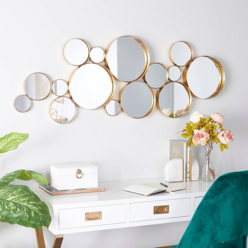 Modern Metal Iron Wall Mirror Gold - CosmoLiving by Cosmopolitan, 2 of 5