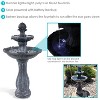 Sunnydaze 45" H Outdoor Arcade 2-Tier Solar Water Fountain with Battery Backup and LED Light - image 3 of 4