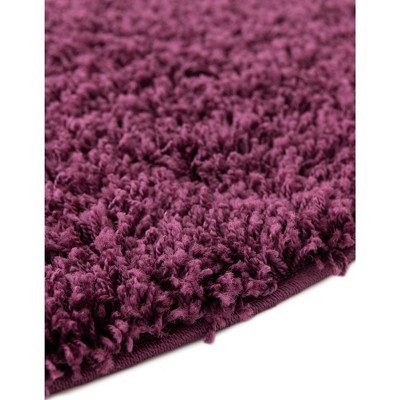 Luxurious Eggplant Purple Round Shag Rug for Kids, 6 ft
