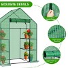 SEVOBAL Greenhouse Outdoor Durable PE Plant Green House for Frost Protection Shelf Clips Roll-up Zipper Door Walk-in for Planter, Green, 99"*37"*10" - 4 of 4