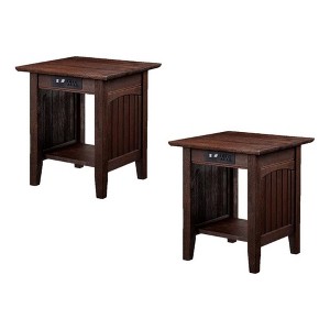 AFI Furnishings Nantucket End Table Set of 2 with Charger BA - 1 of 4