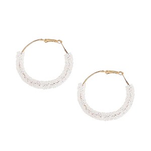SOHI Women's White Bling Hoop Earrings - 1 of 3