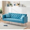 Lyngins 71 Inch Velvet Convertible Couch,Upholstered Loveseat Sofa,Sofa Bed for Living Room,Bedroom - 2 of 4
