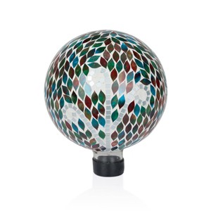 Alpine Corporation 2 pc 8" Glass Mosaic Gazing Globe: Reflective Garden Sphere, Elegant Yard Art Decor - 1 of 3