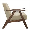 CIPACHO Modern Home Furniture Light Brown Fabric Upholstered 1pc Accent Chair Walnut Finish Wood Cushion Back and Seat Furniture - 3 of 4