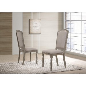 Roundhill Furniture Ferran Wood Pedestal Dining Chair in Reclaimed Gray, Set of 2 - 1 of 4