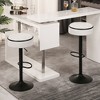 Round Storage Bar Stool Set of 2, Height Adjustable 360¡ã Swivel Counter Height Armless Bar Chairs with Metal Frame for Kitchen - 2 of 4