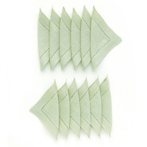Solino Home Linen Classic Hemstitch Cocktail Napkins - 1 of 4