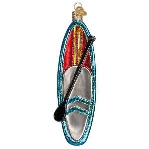 Old World Christmas 5.75 In Blue Stand Up Paddle Board Tree Ornament , Glass Ornament Surf (1PC) - 1 of 3