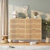 Rattan Dresser with 8 Drawers, Tall Modern Closet with Deep Storage, Large Chest of Drawers with Wide Top, for Bedroom, Living Room - 3 of 4