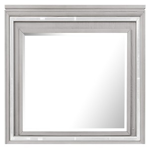 Passion Furniture Padua  49 in. W x 40 in. H Rectangle Framed Washed Gray Dresser Mirror - 1 of 4