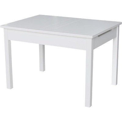 International Concepts Table With Lift Up Top For Storage, White