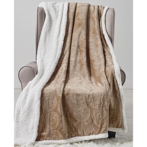 Sheridan Ultra Warm and Comfortable Caesar Emblem Faux Shearling Throw 50" x 60" - 1 of 4