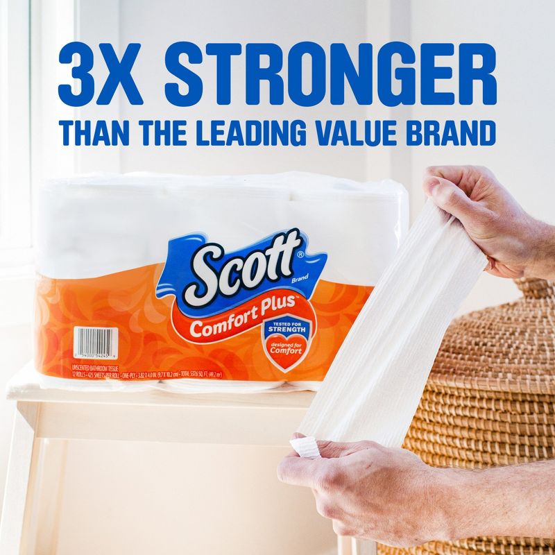 Scott ComfortPlus Septic-Safe 1-Ply Toilet Paper, 4 of 14
