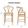 Lirago Solid Wood Bar Stool - No Assembly, 350LBS Capacity, Mid-Century Beige - 4 of 4