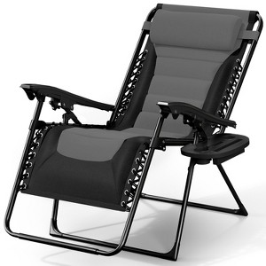 Nestl Padded Zero Gravity Chair, Oversized Patio Lounge Chair, Reclining Camping Chair, Folding Outdoor Chair with Headrest and Cup Holder - 1 of 4