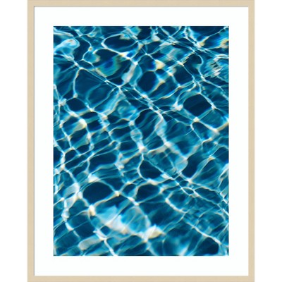 Reflections IV Blue Water Photography with Natural Wood Frame